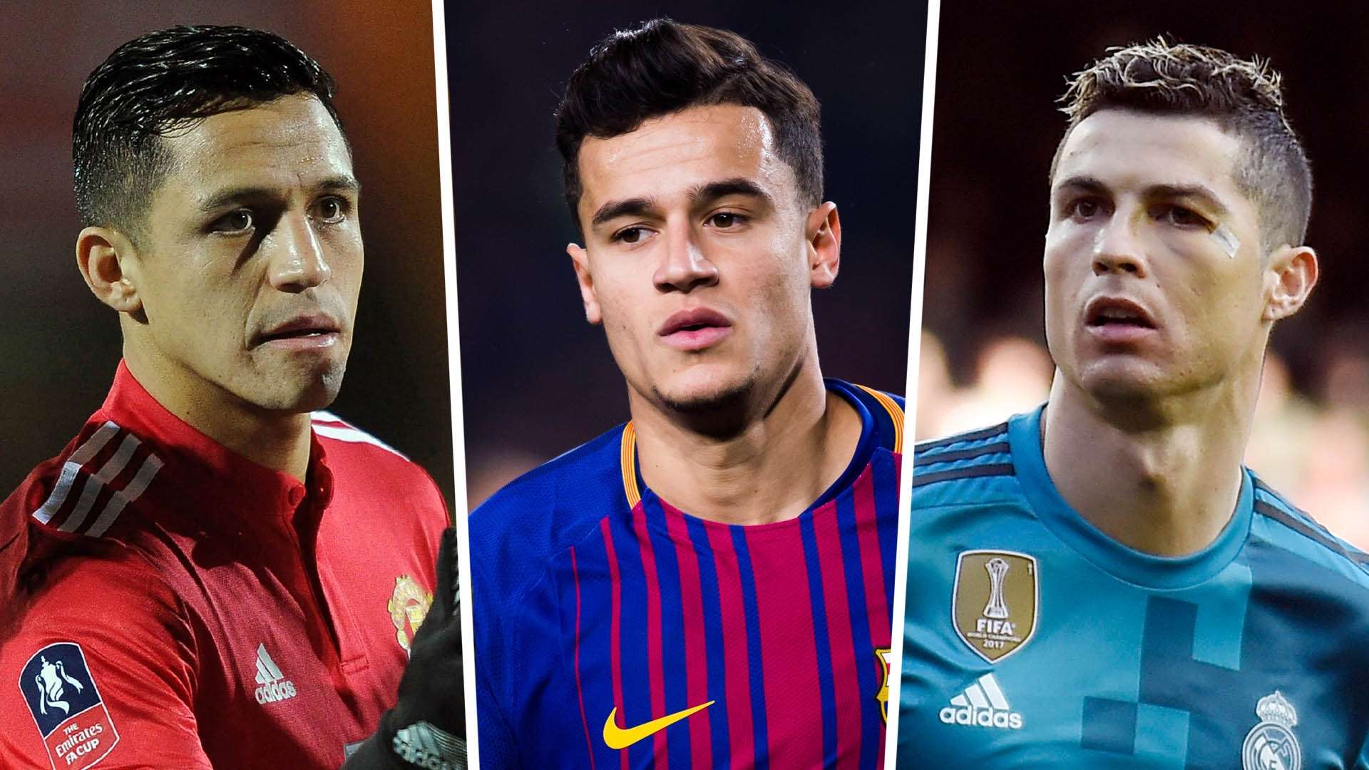 Alexis Sanchez Philippe Coutinho Cristiano Ronaldo