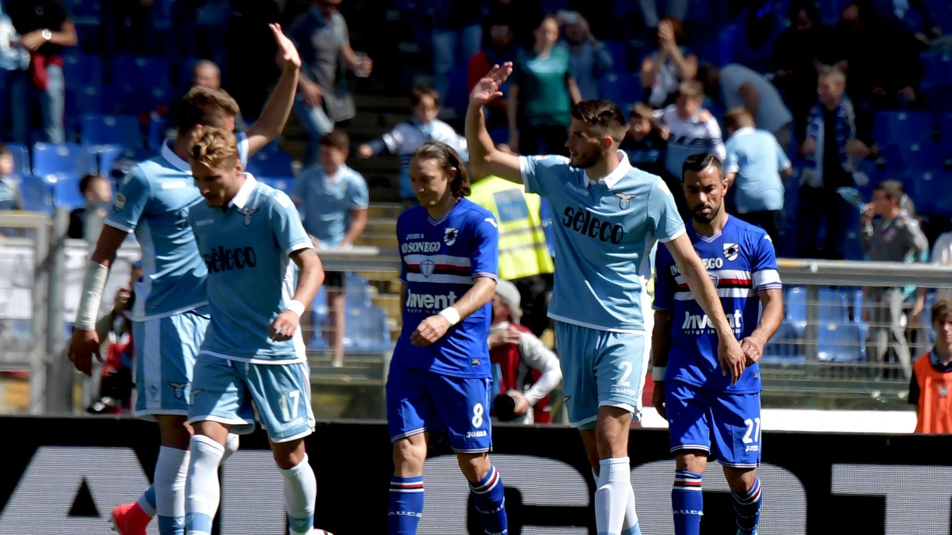 Lazio celebrating Lazio Sampdoria Serie A
