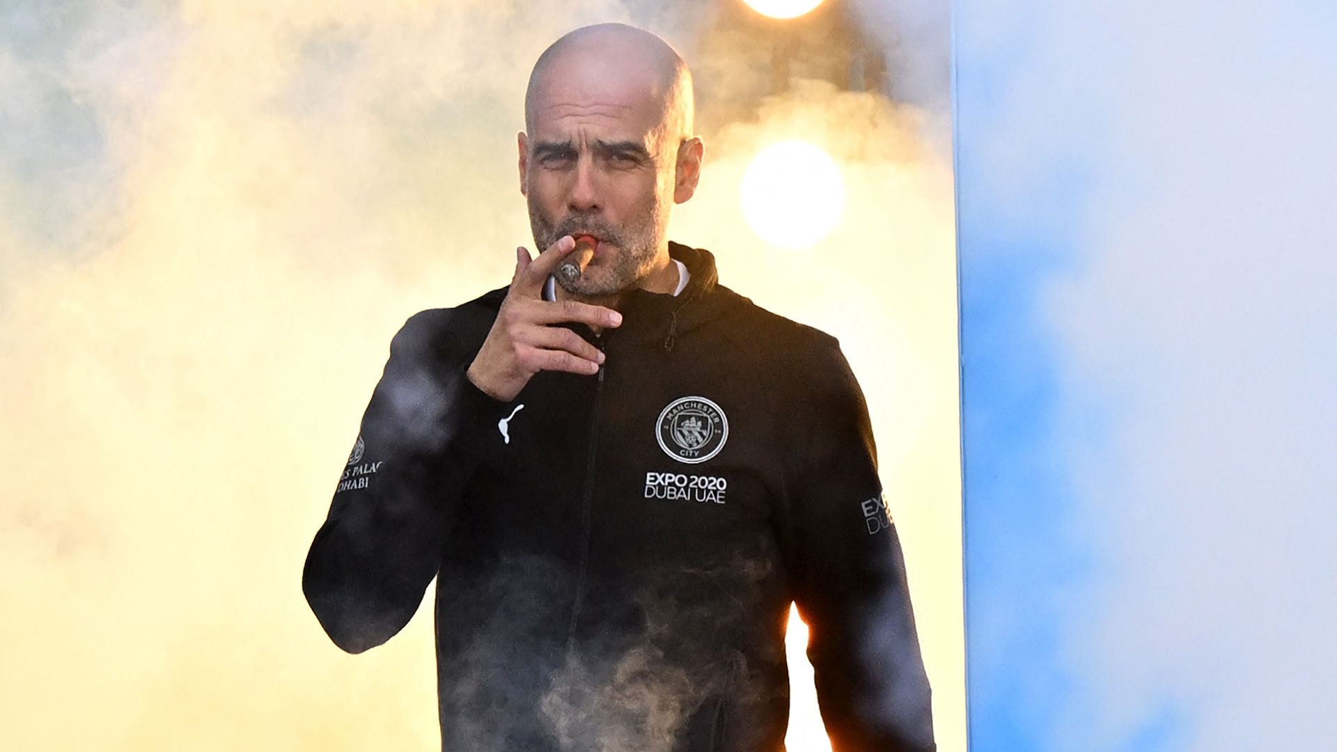 Pep Guardiola Manchester City 2021-22 Premier League title celebrations