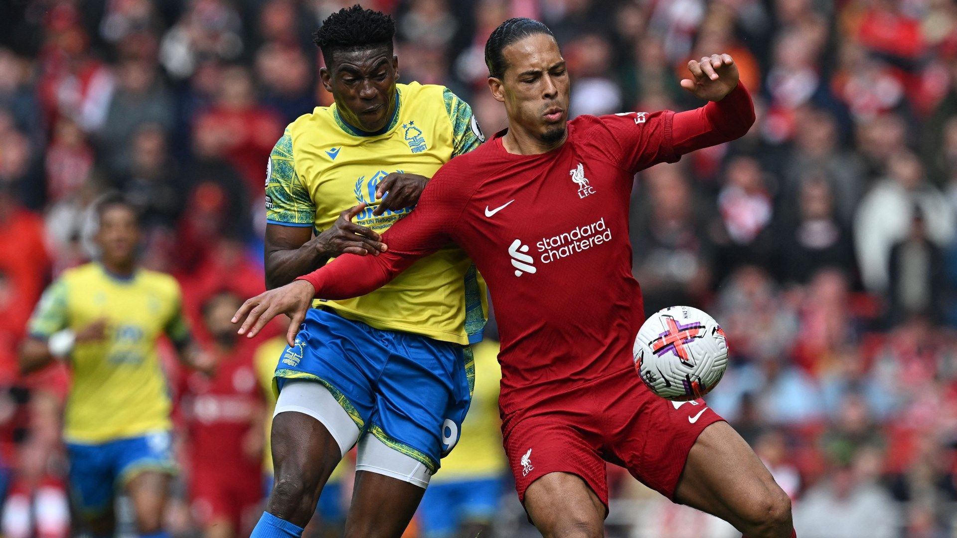 Taiwo Awoniyi Virgil van Dijk Nottingham Forest Liverpool 2022-23
