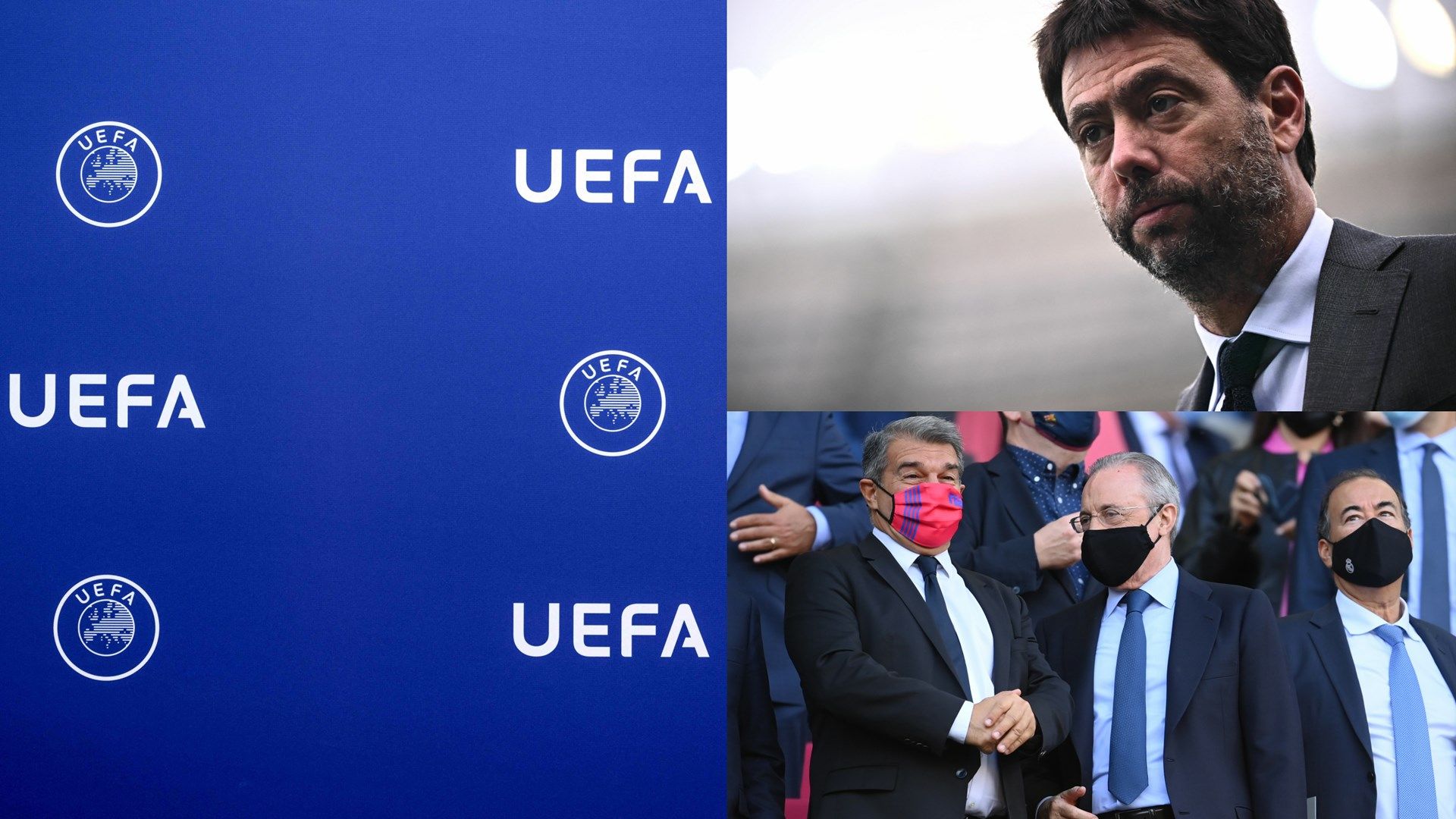UEFA, Andrea Agnelli, Joan Laporta, Florentino Perez GFX