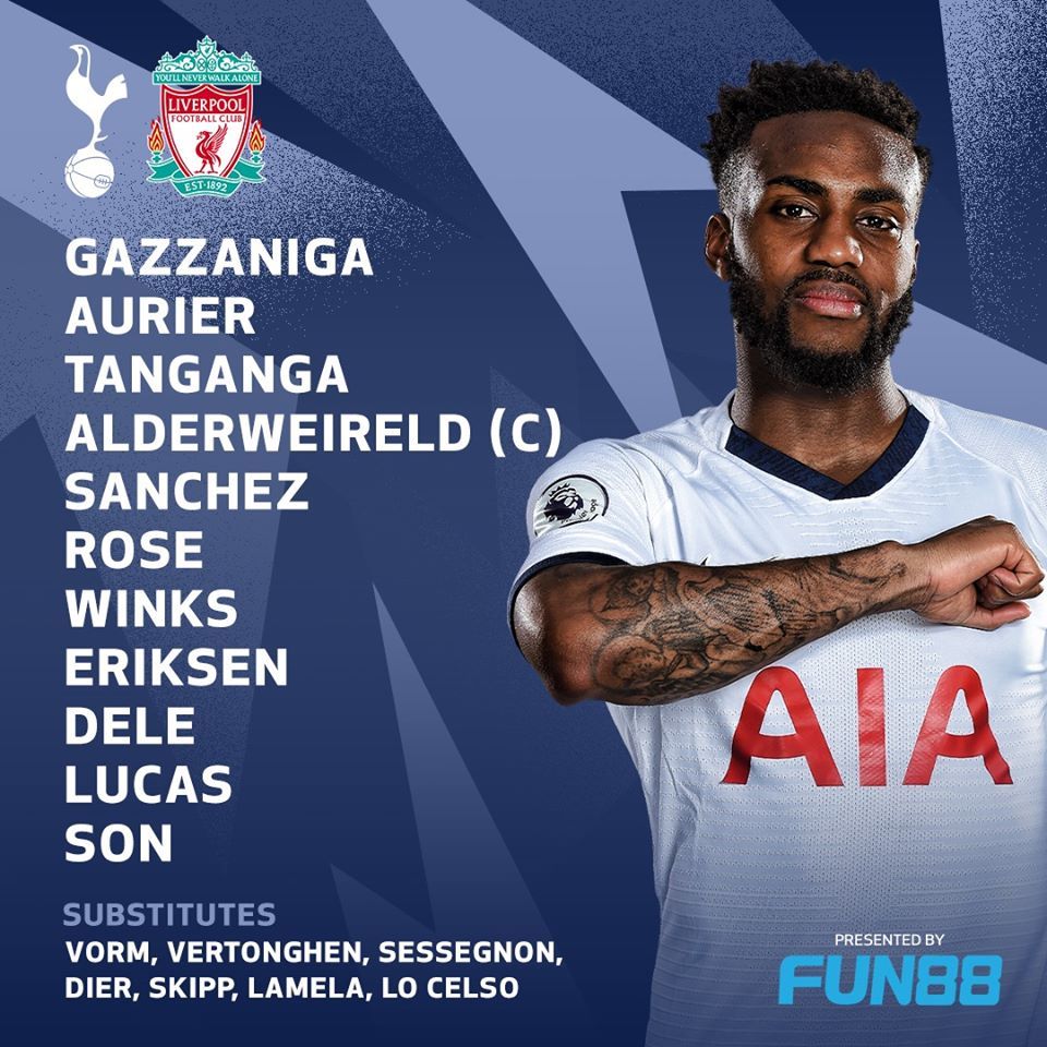 Tottenham v Liverpool line up EPL 11012019