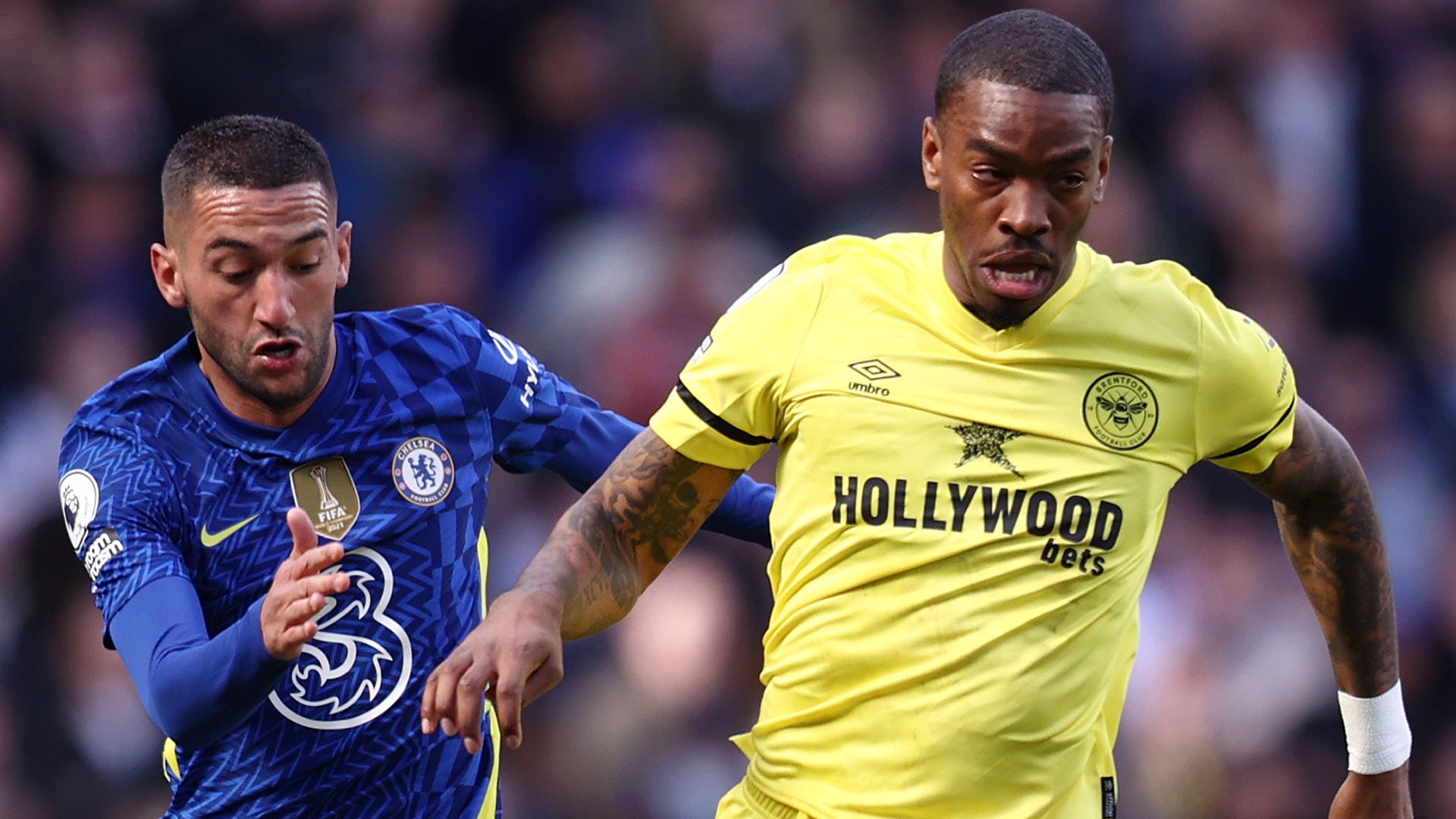 Hakim Ziyech Ivan Toney Chelsea Brentford 2021-22