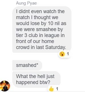 Yangon fans reaction