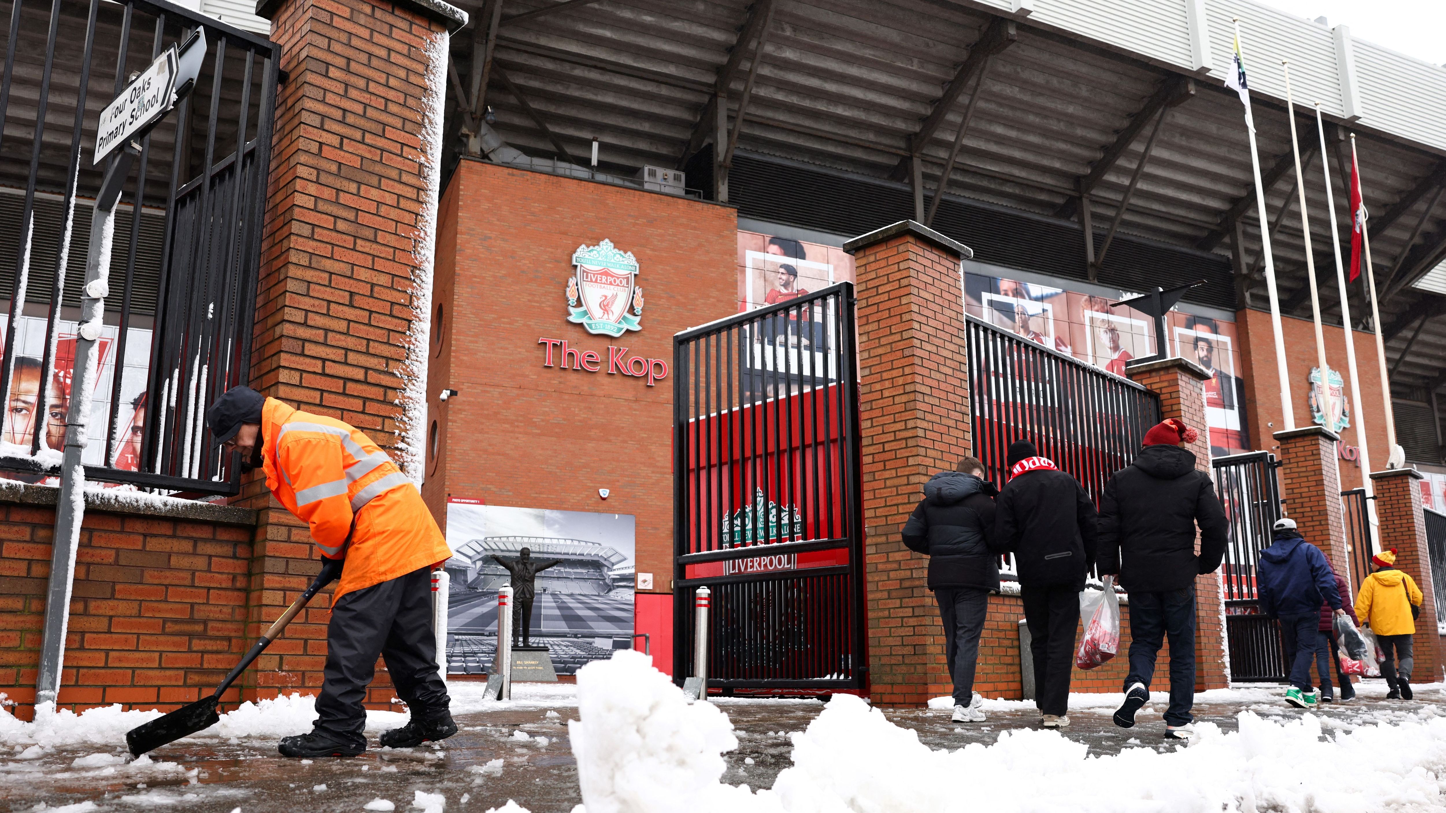Anfield in the snow