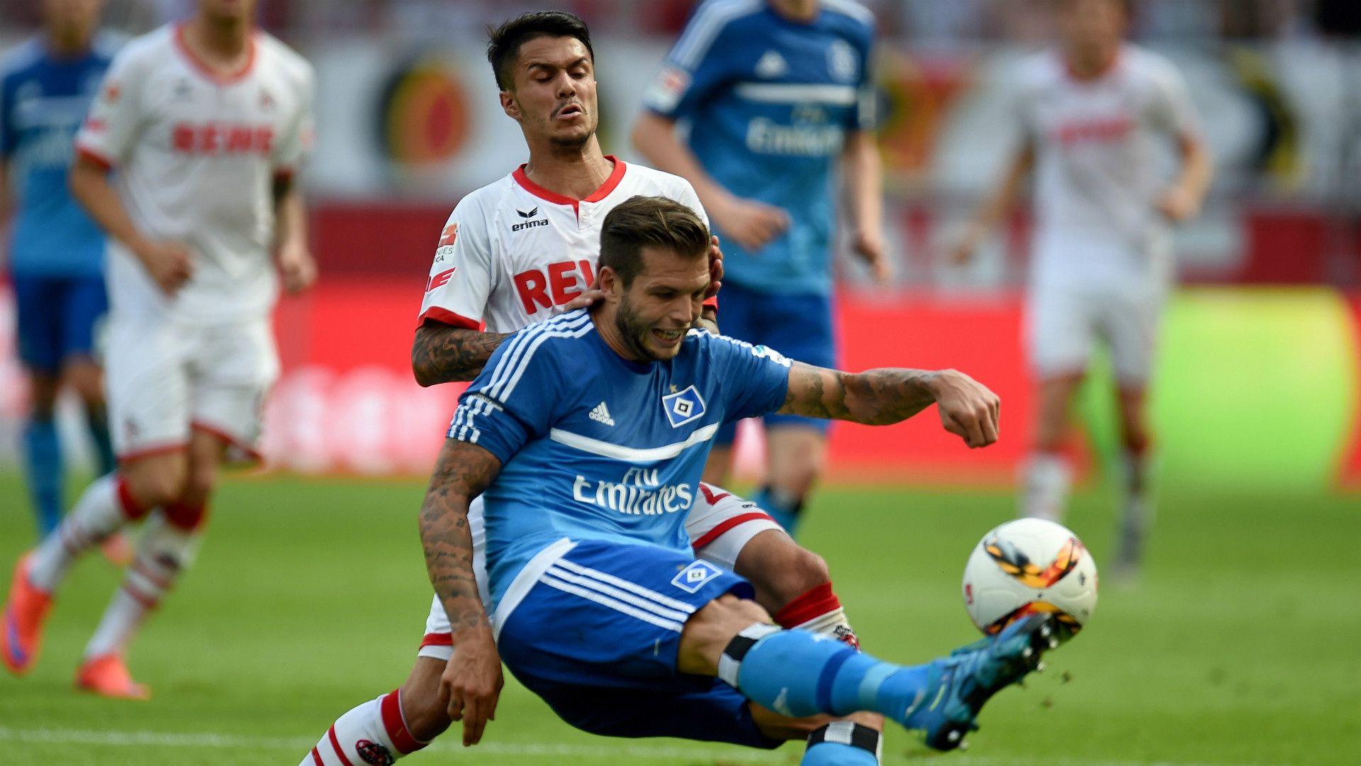 LEONARDO BITTENCOURT COLOGNE DENNIS DIEKMEIER HAMBURG GERMAN BUNDESLIGA 29082015