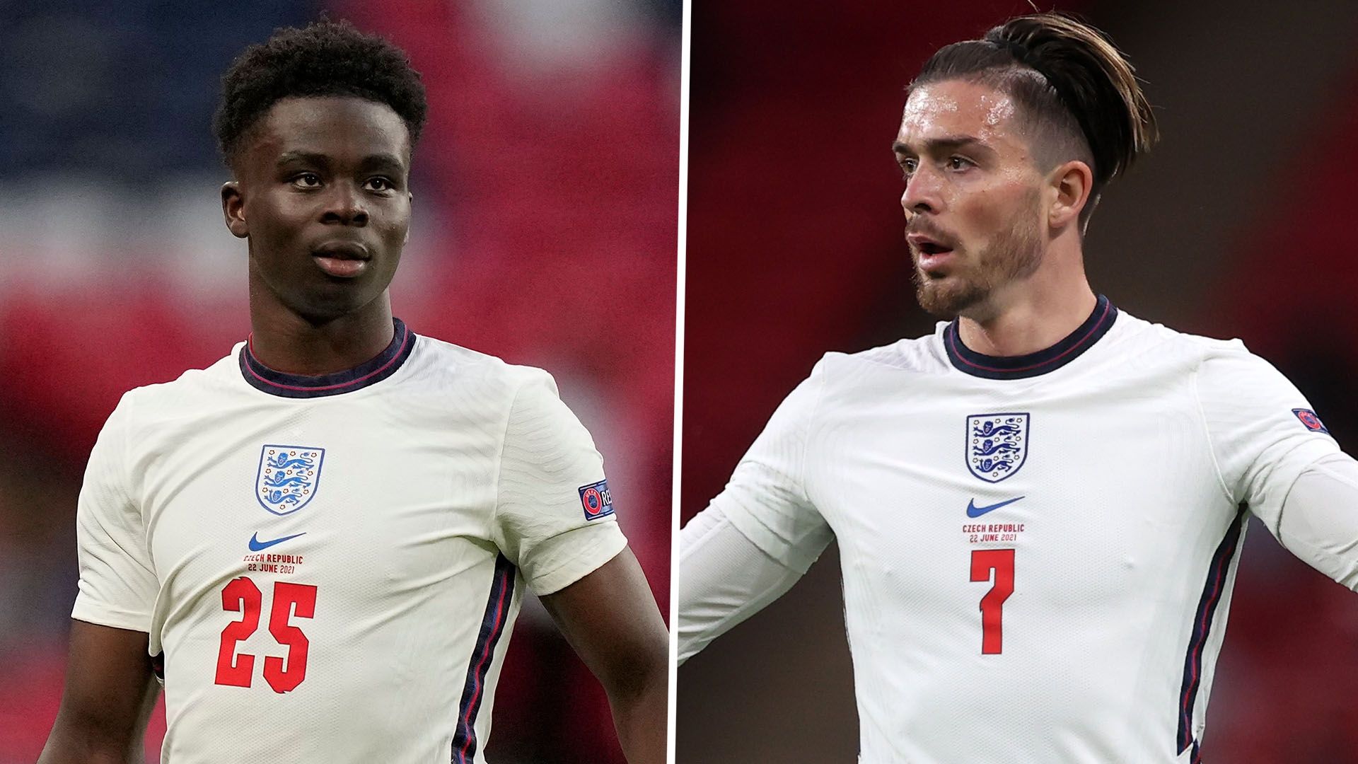 Bukayo Saka Jack Grealish England Euro 2020