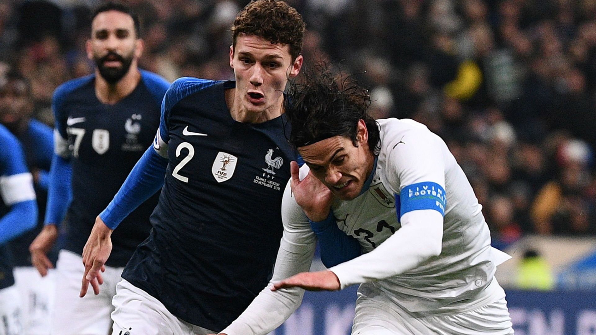 Edinson Cavani Benjamin Pavard France Uruguay Friendly 20112018