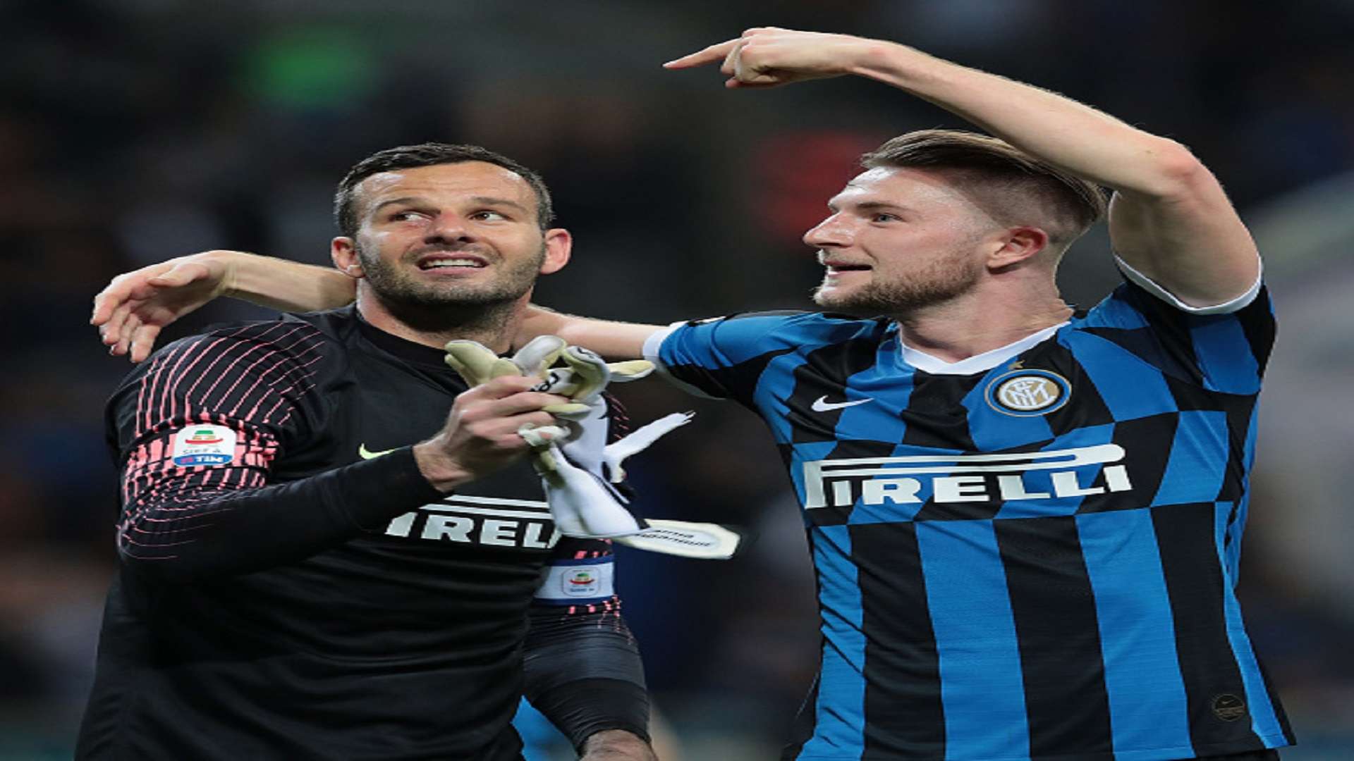 Milan Skriniar Samir Handanovic Inter Empoli