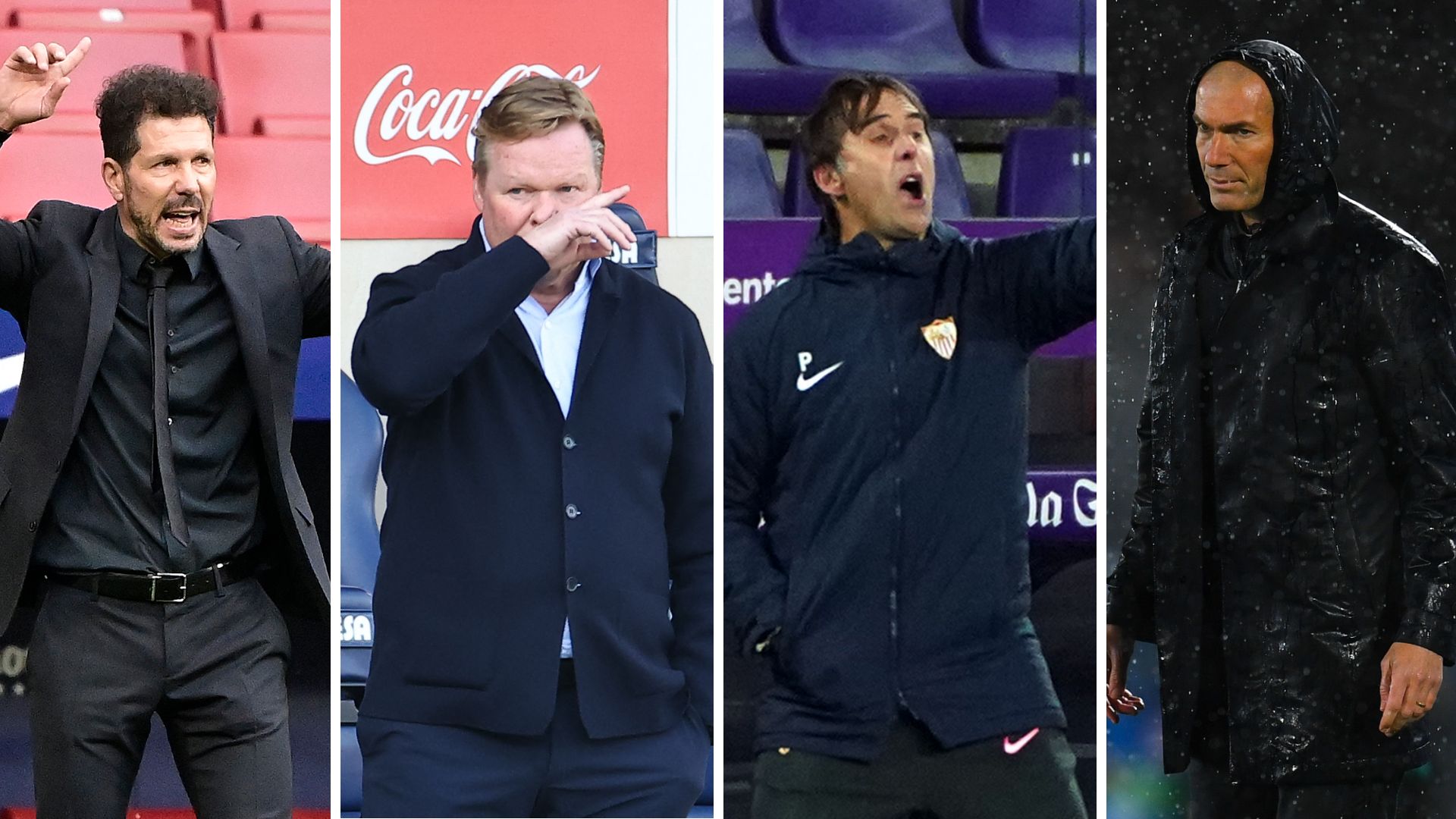 Simeone, Koeman, Lopetegui y Zidane