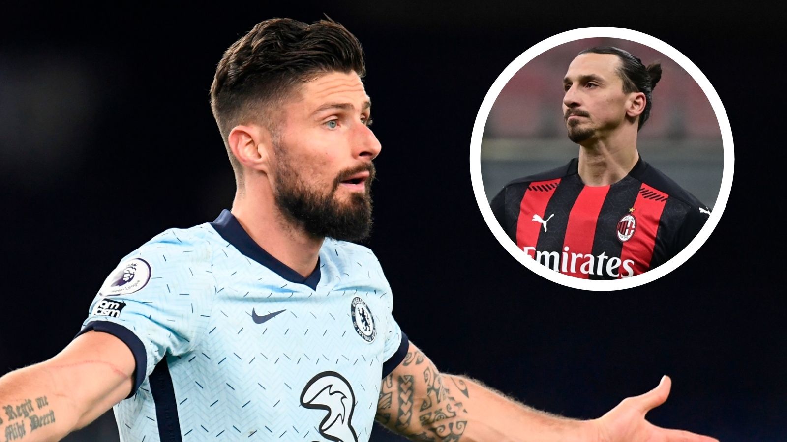 Olivier Giroud Zlatan Ibrahimovic