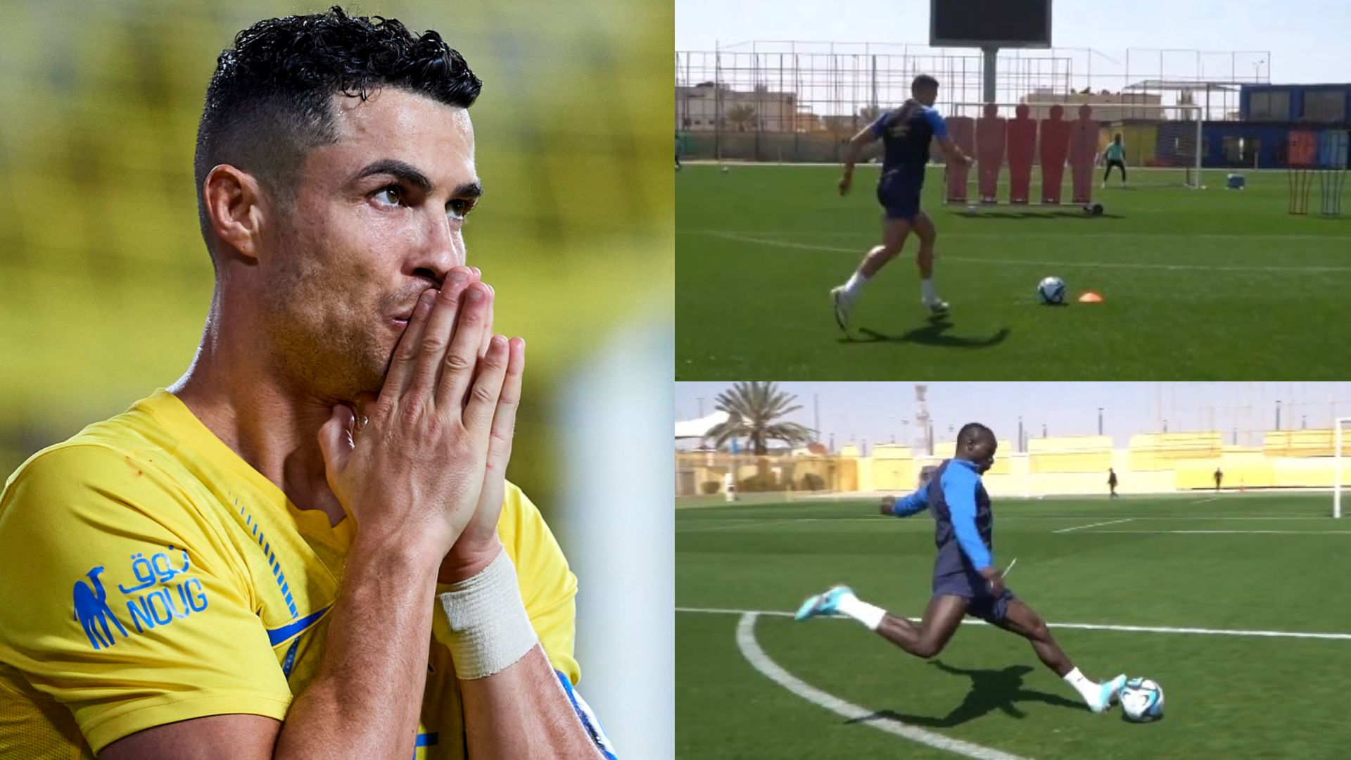 Cristiano Ronaldo Al-Nassr training free-kick 2024