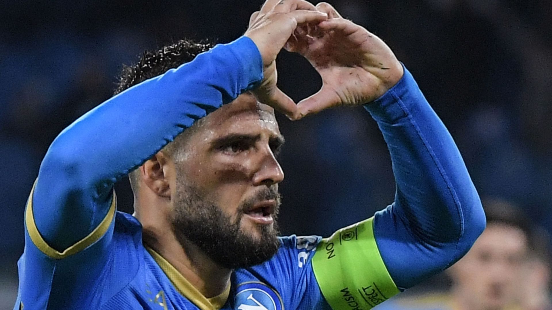 Insigne celebrating Napoli Legia Varsavia Europa League