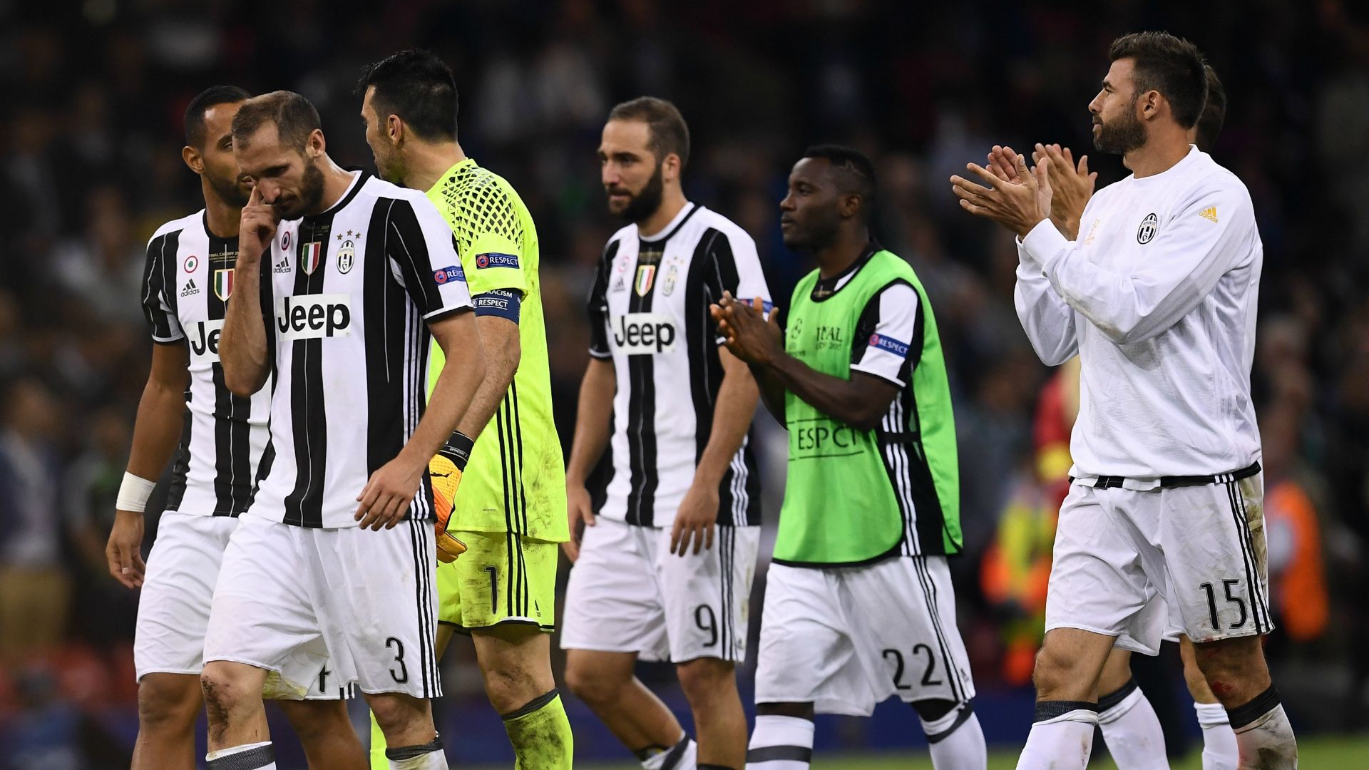 Juventus players dejected after Cardiff defeat Champions League final 03062017