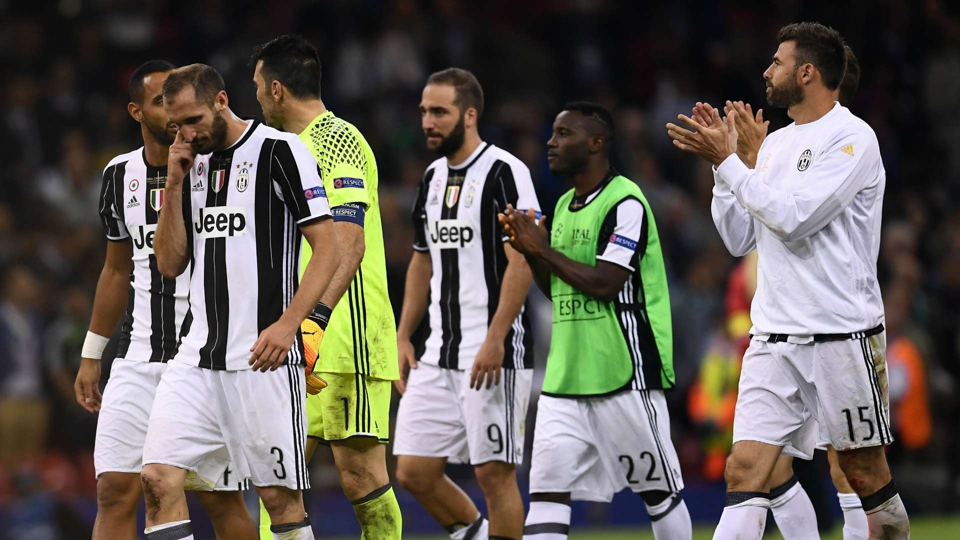 Juventus players dejected after Cardiff defeat Champions League final 03062017