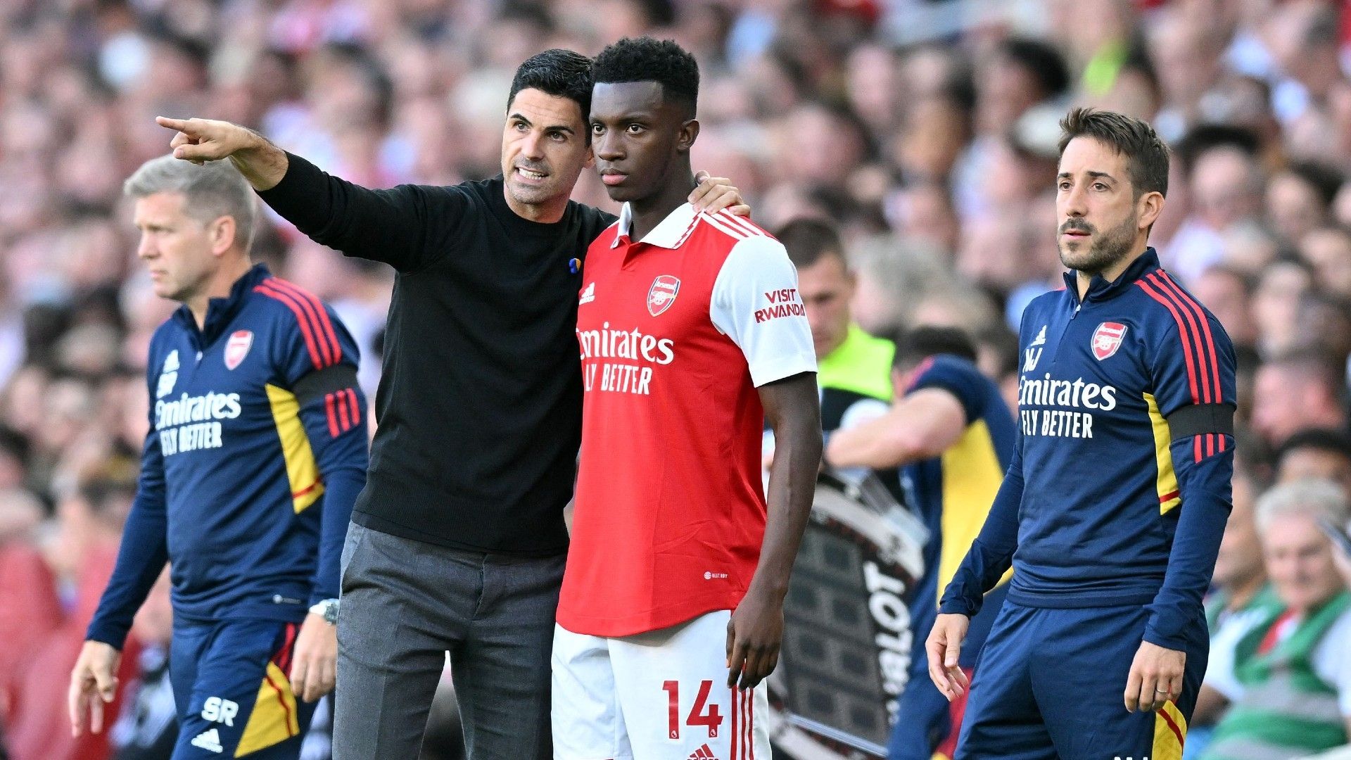 Mikel Arteta Eddie Nketiah Arsenal 2022-23