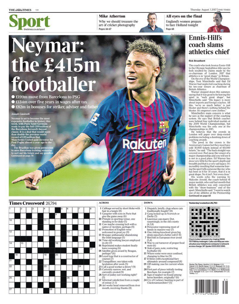 Neymar - Revue de presse - The Times