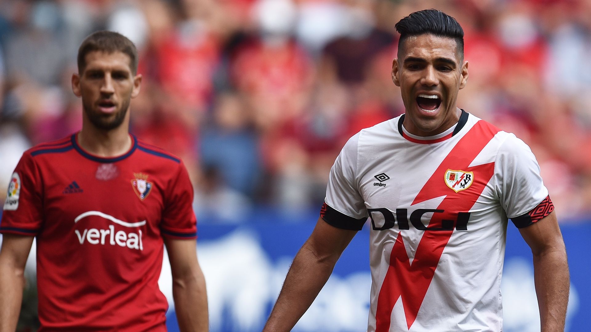 Falcao, en el Osasuna vs. Rayo Vallecano