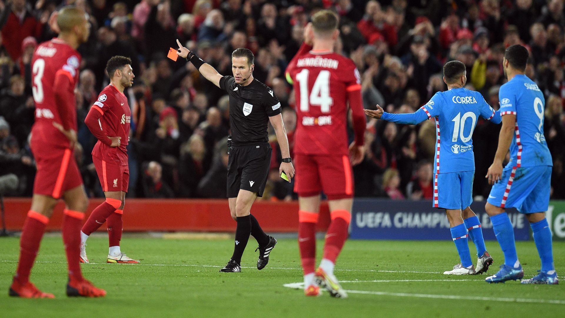 Felipe sent off Liverpool Atletico 2021