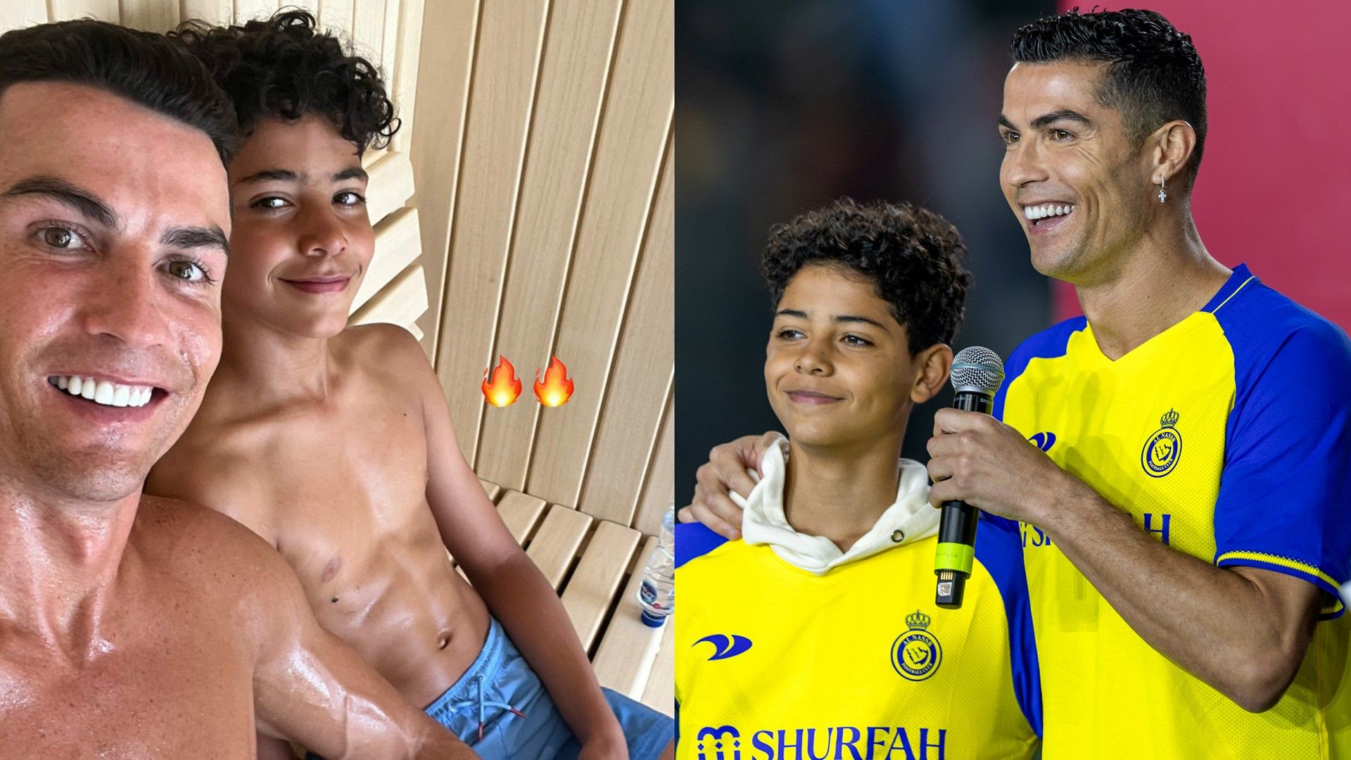Cristiano Ronaldo Jr and Sr