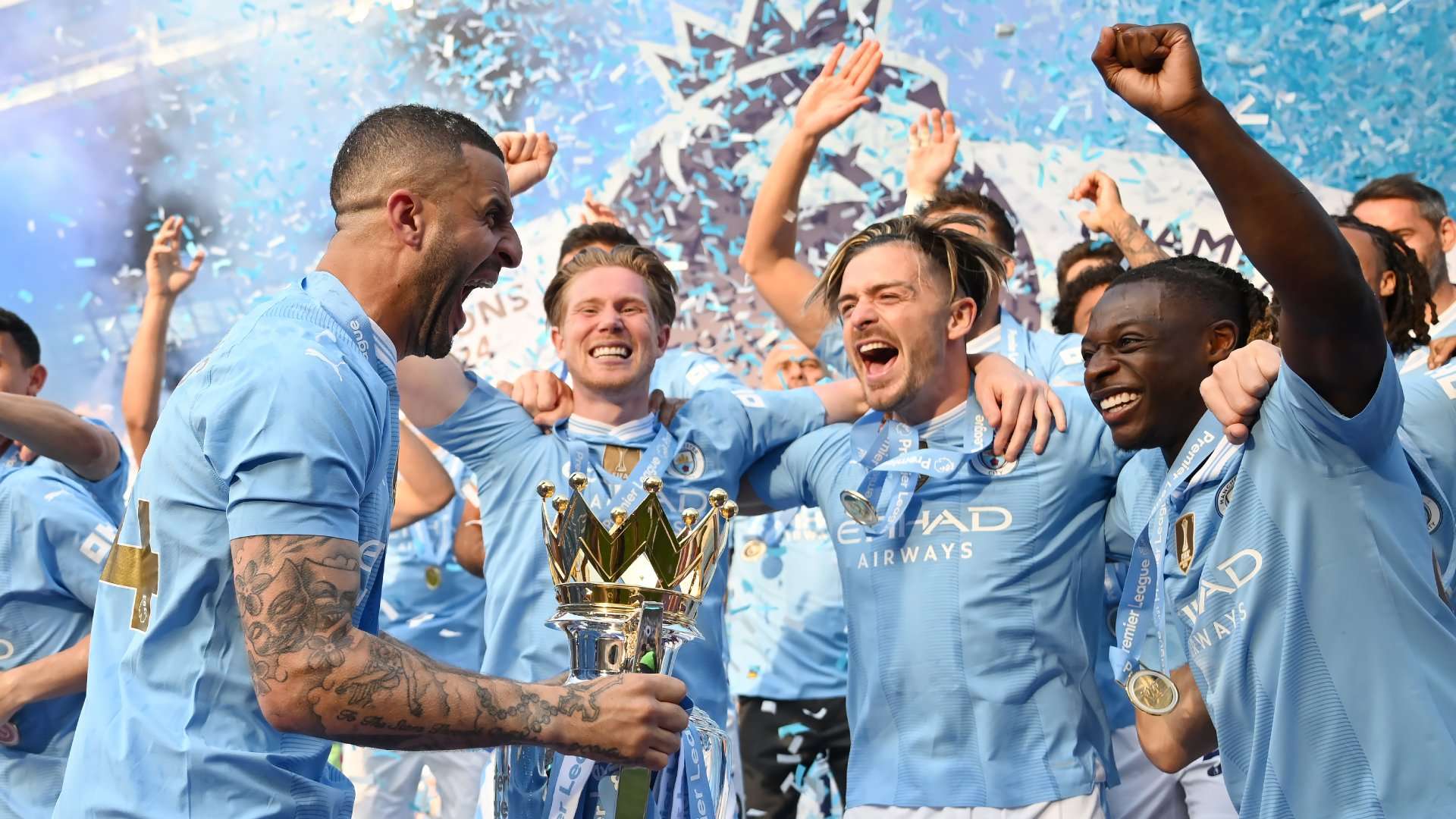 Manchester City Premier League title celebrations 2023-24