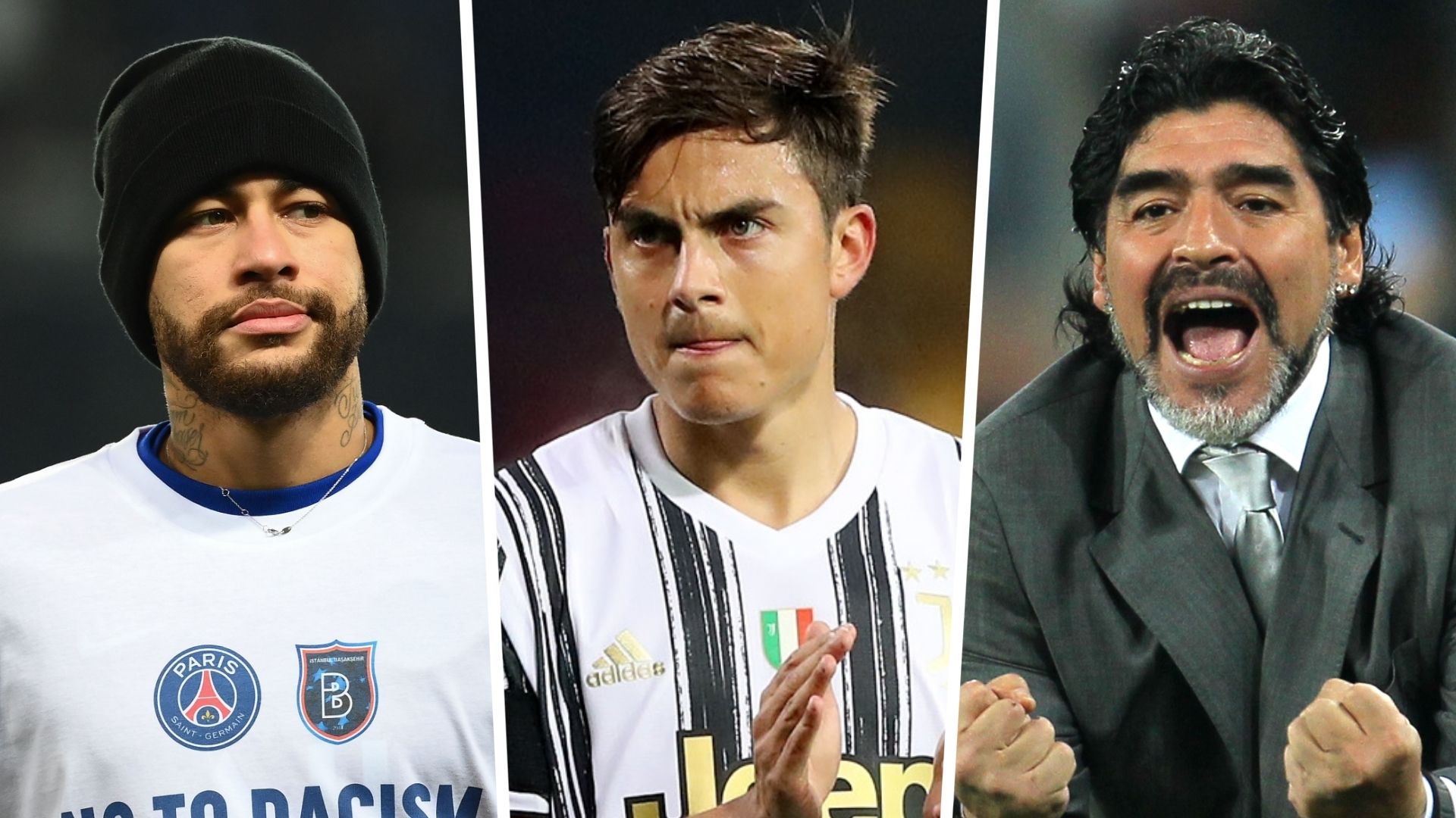 Neymar, Paulo Dybala, Diego Maradona