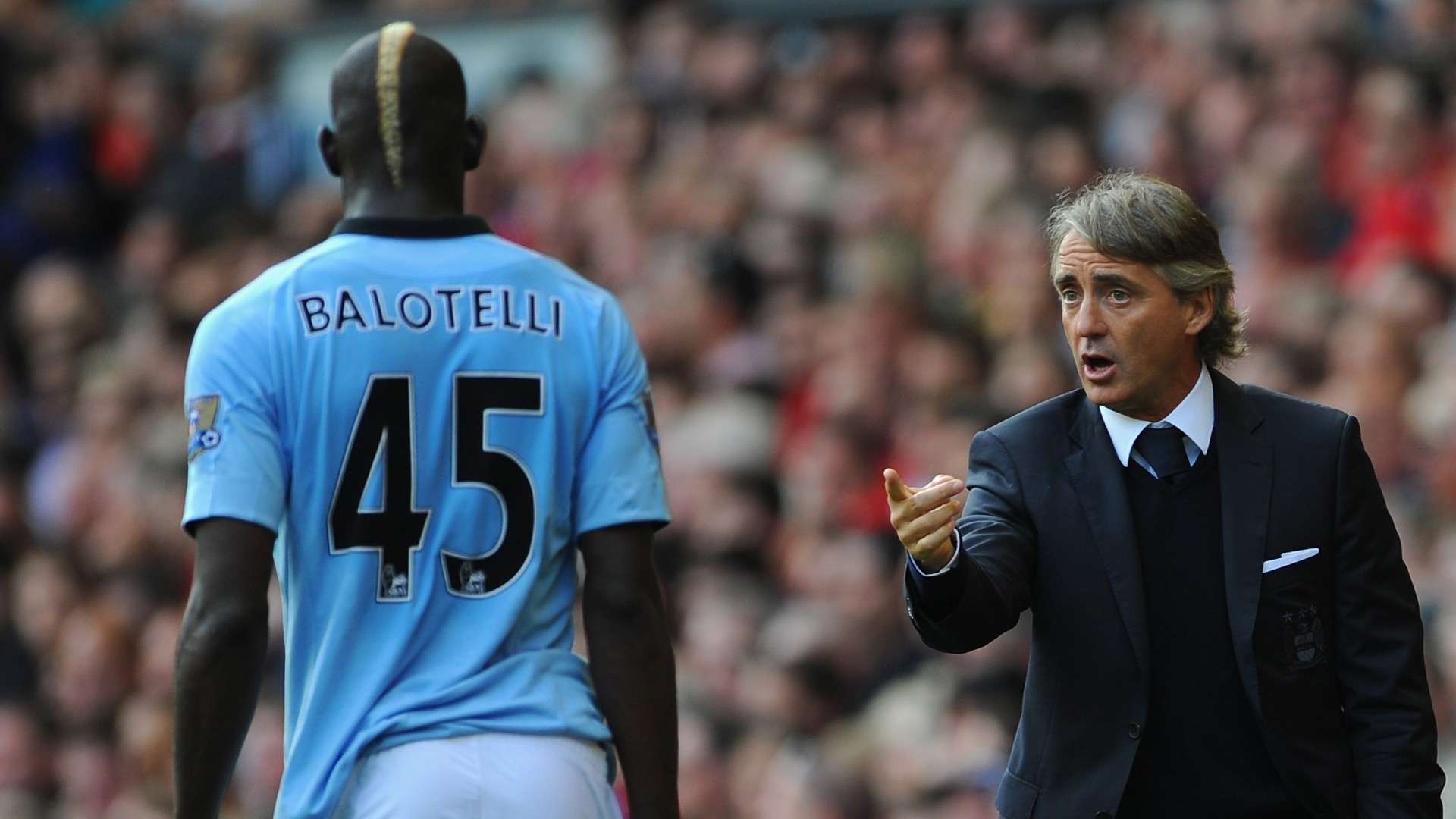 Mario Balotelli Roberto Mancini Man City