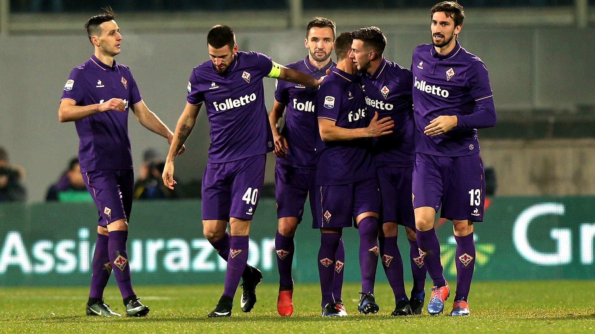 Fiorentina celebrating Fiorentina Napoli Serie A