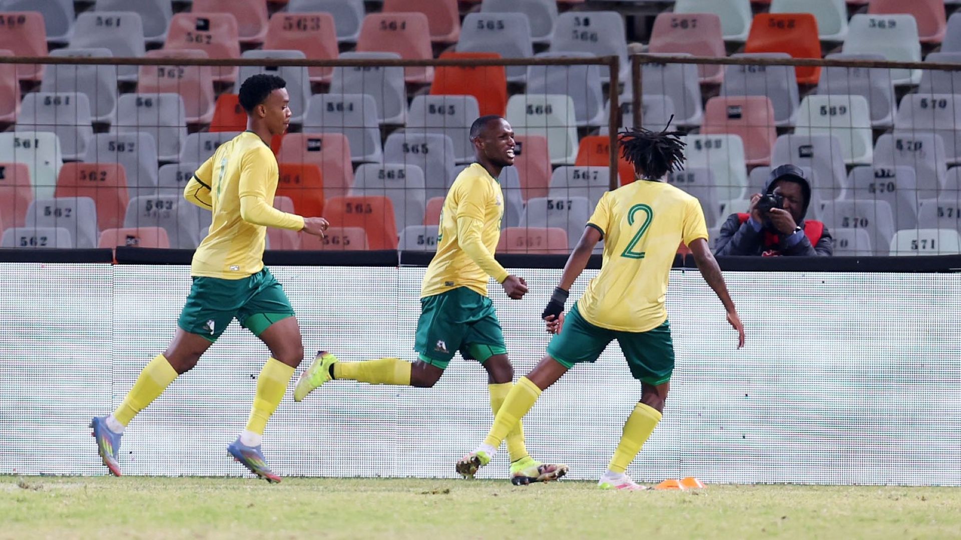 Boitumelo Radiopane, Kamogelo Sebelebele and Puso Dithejane, Bafana Bafana