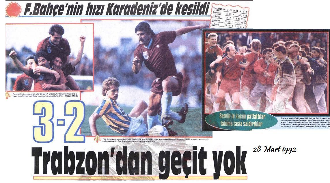 Fenerbahce Trabzonspor 28 Mart 1992