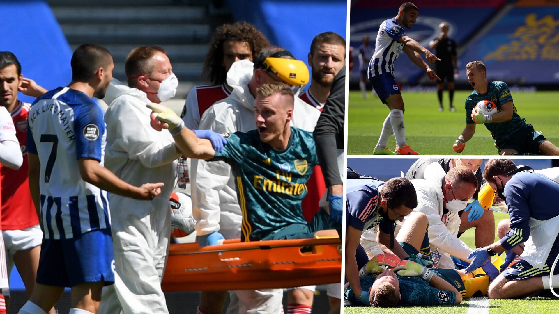 GER ONLY Bernd Leno Arsenal Injury Verletzung 20-06-2020