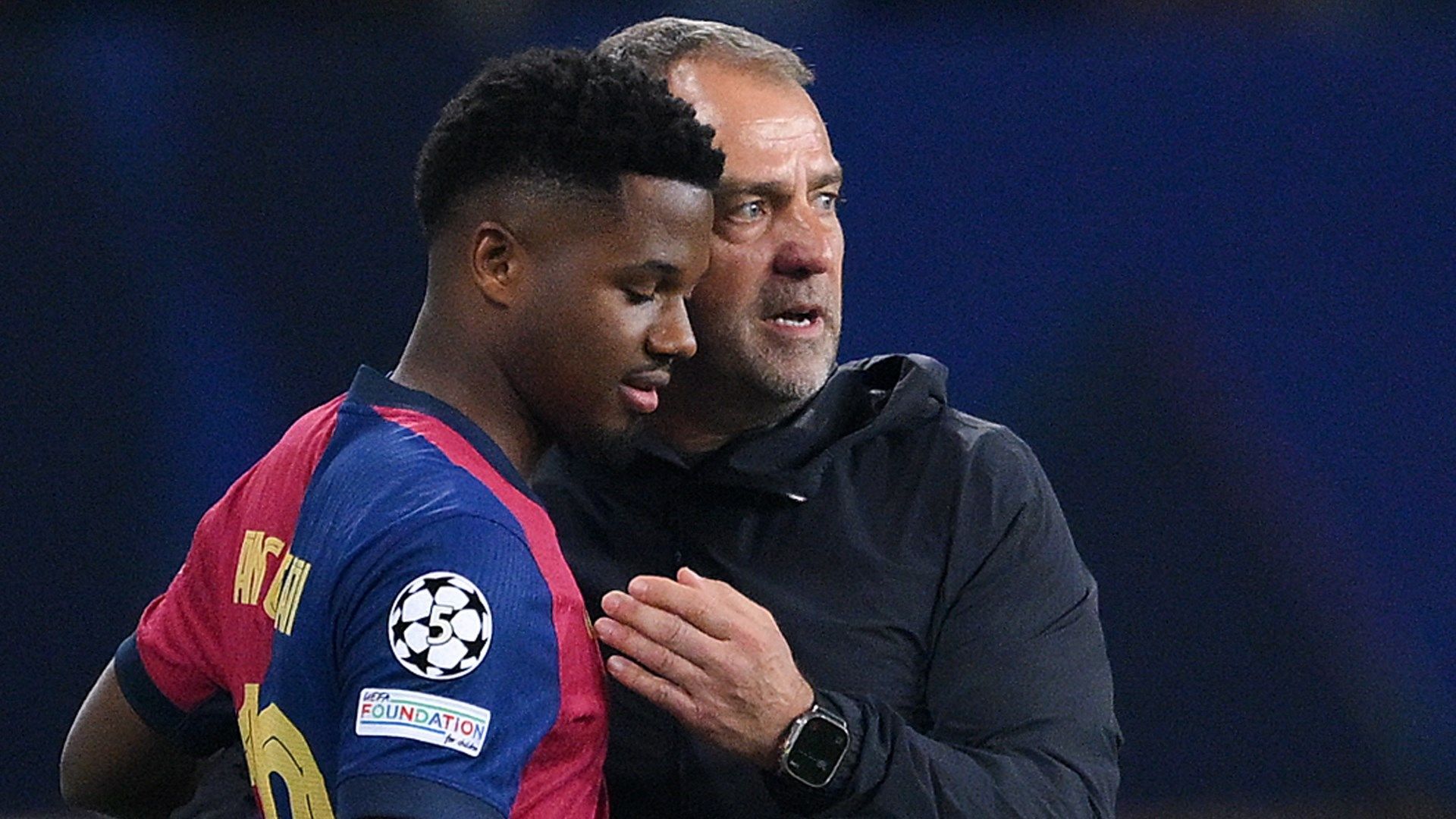 Hansi Flick Ansu Fati Barcelona 2025