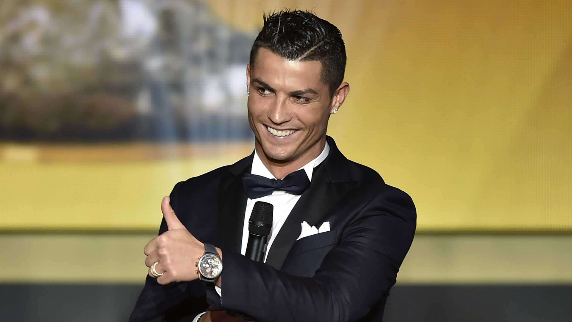 Cristiano Ronaldo accepts the Balon d'Or