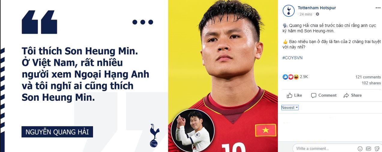 Nguyen Quang Hai Son Heung-min Tottenham