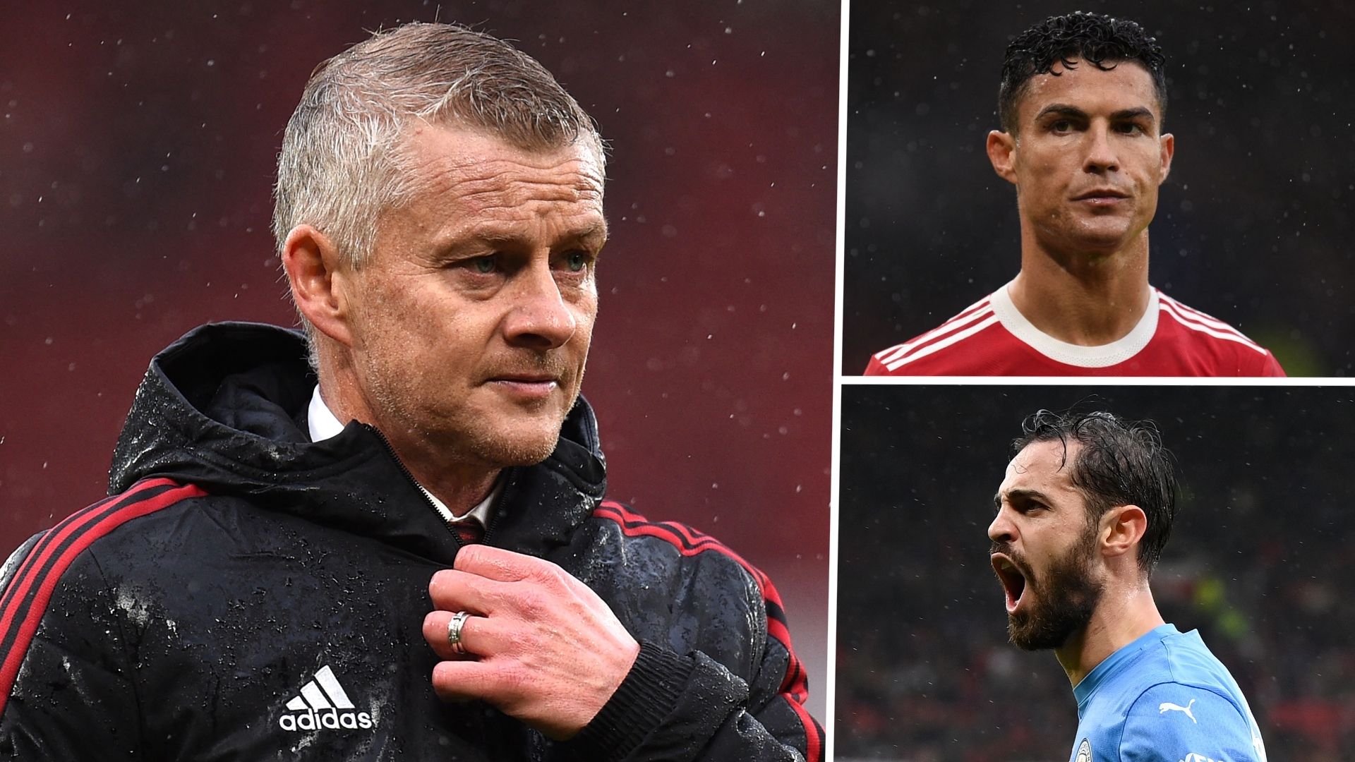 Ole Gunnar Solskjaer Cristiano Ronaldo Bernardo Silva Man Utd Man City GFX