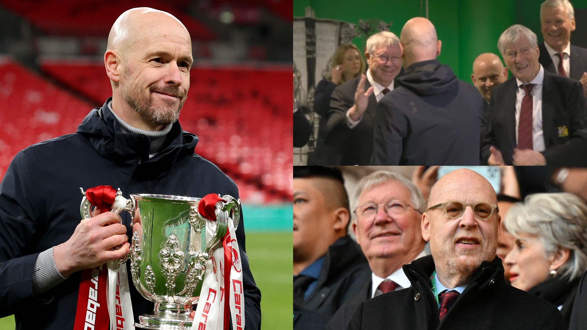Erik ten Hag Carabao Cup trophy Sir Alex Ferguson Avram Glazer