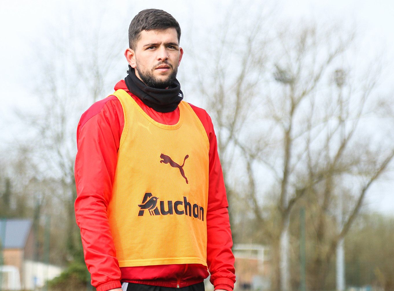 Julien Le Cardinal lors de l'entraînement de veille de match face au PSG