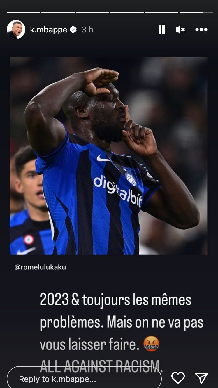 Mbappe IG story Lukaku