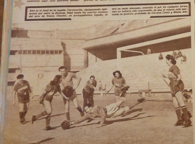 La primera imagen relacionado al fútbol femenino de Boca es de 1940