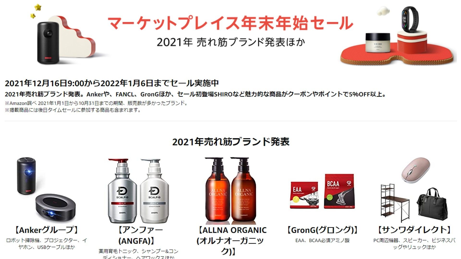 Amazonマーケットプレイス年末年始セールの目玉商品・期間は
