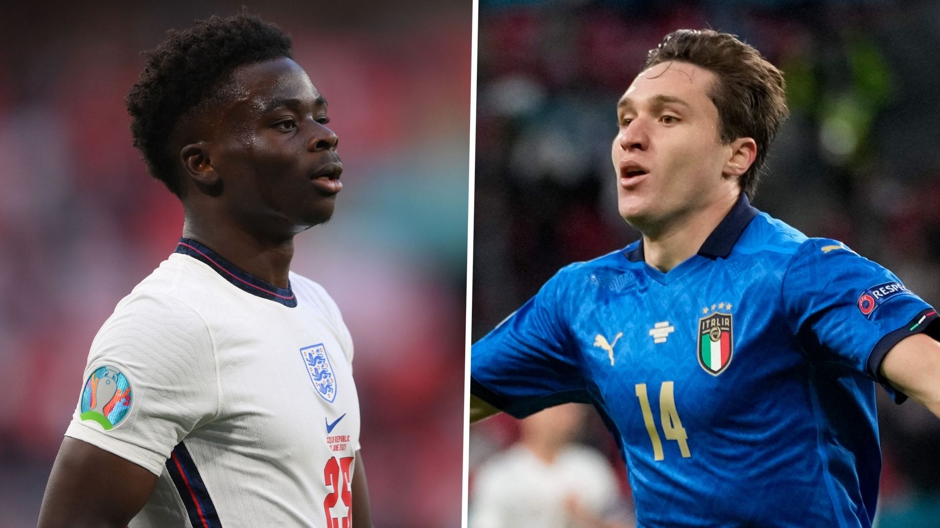Bukayo Saka England Federico Chiesa Italy GFX