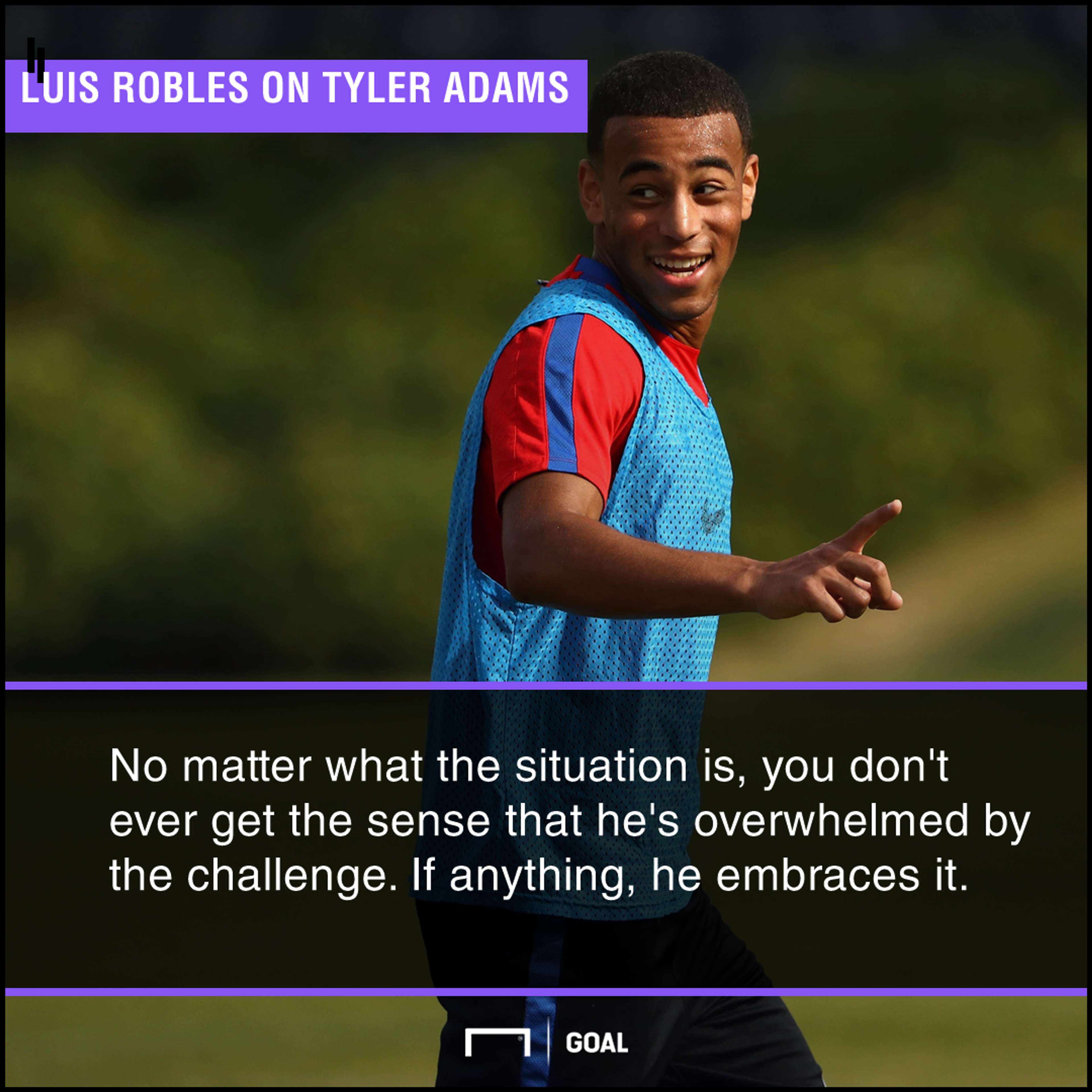 GFX Quote PS Luis Robles on Tyler Adams