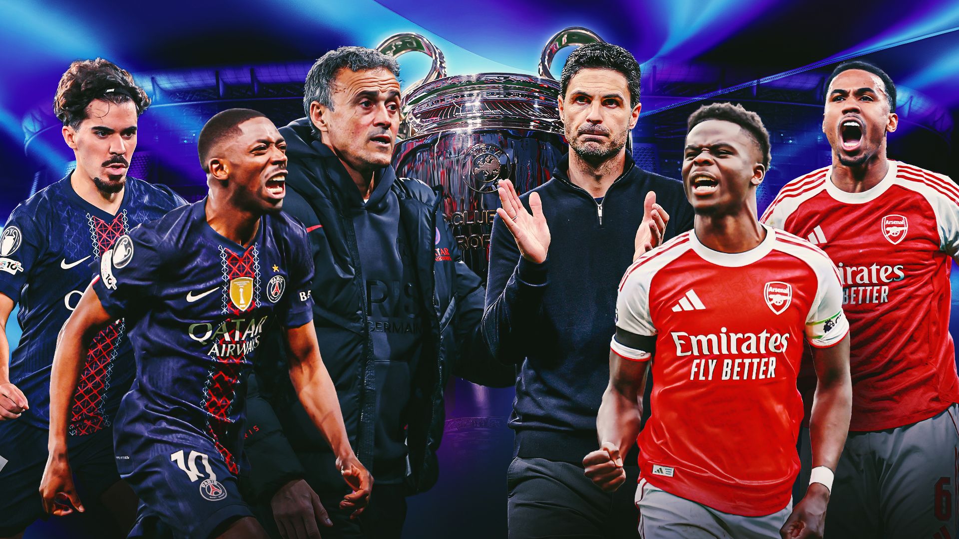 Six battles Champions League final Arsenal PSG GFX
