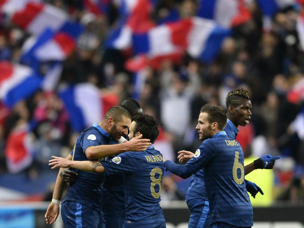 KARIM BENZEMA MATHIEU VALBUENA FRANCE UKRAINE WCQ 2014 11192013