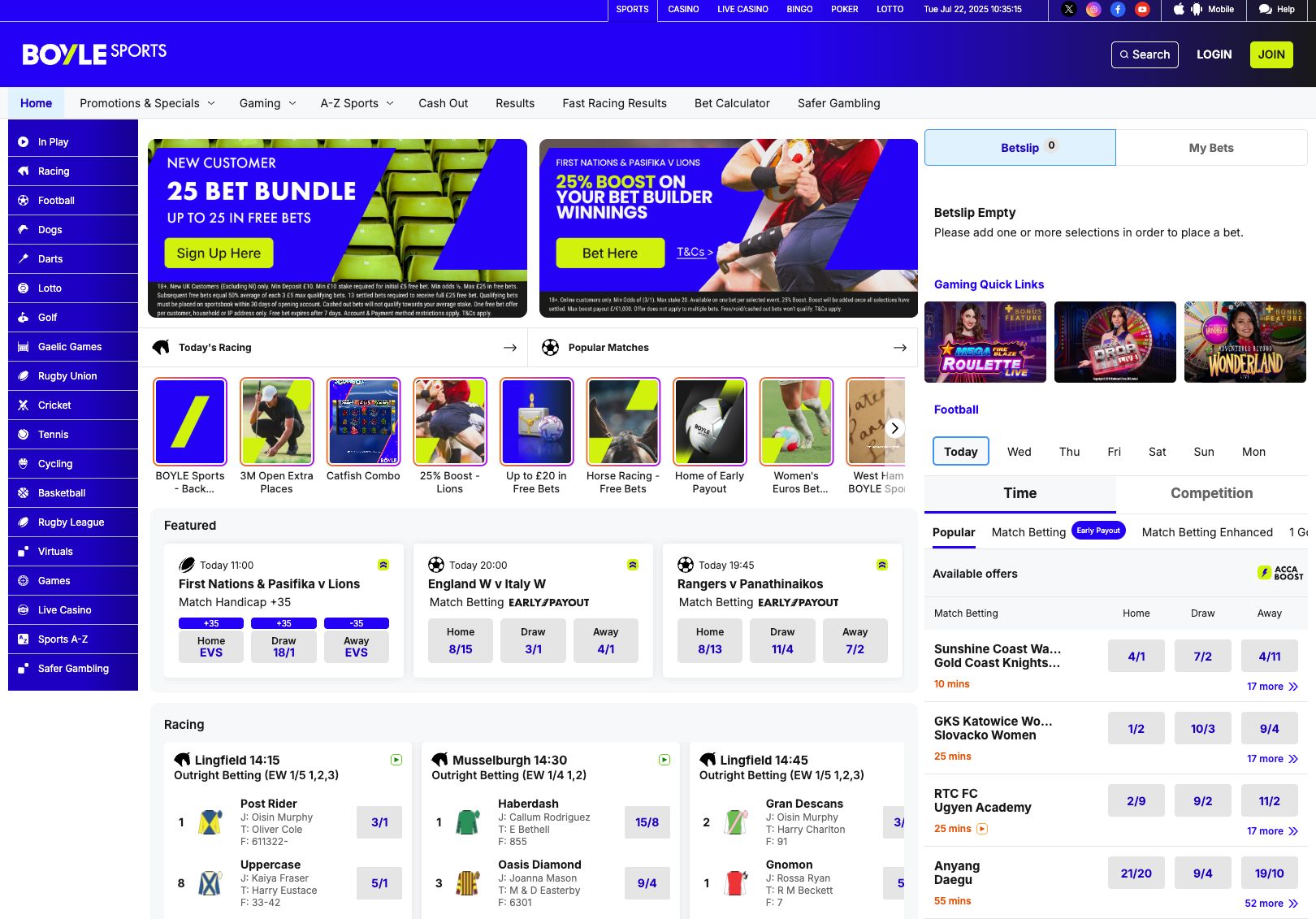 BoyleSports homepage