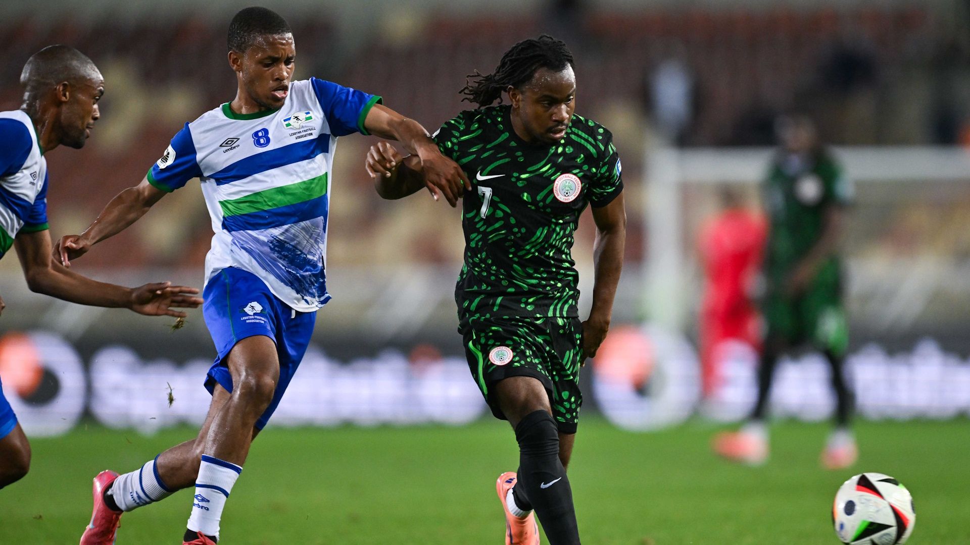 Kanalelo Rapuleng and Ademola Lookman, Lesotho vs Nigeria, October 2025