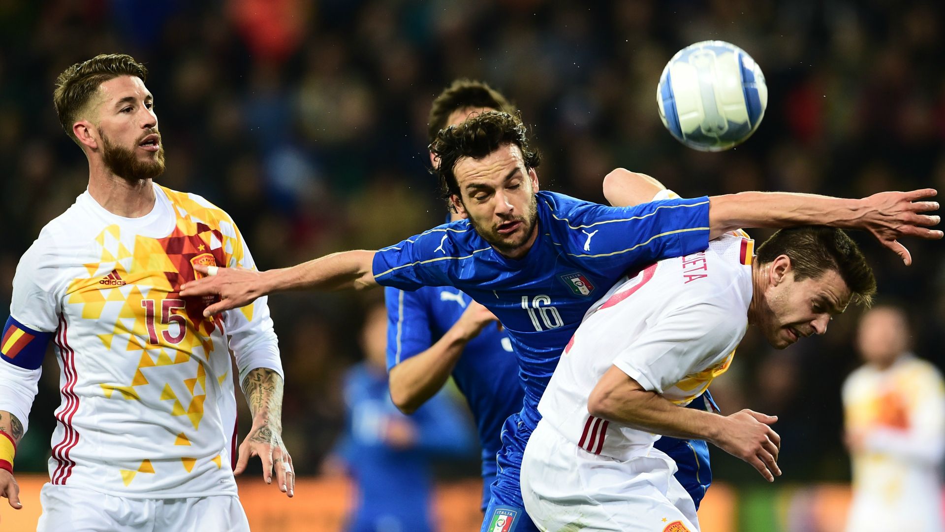 Marco Parolo Sergio Ramos Italy Spain