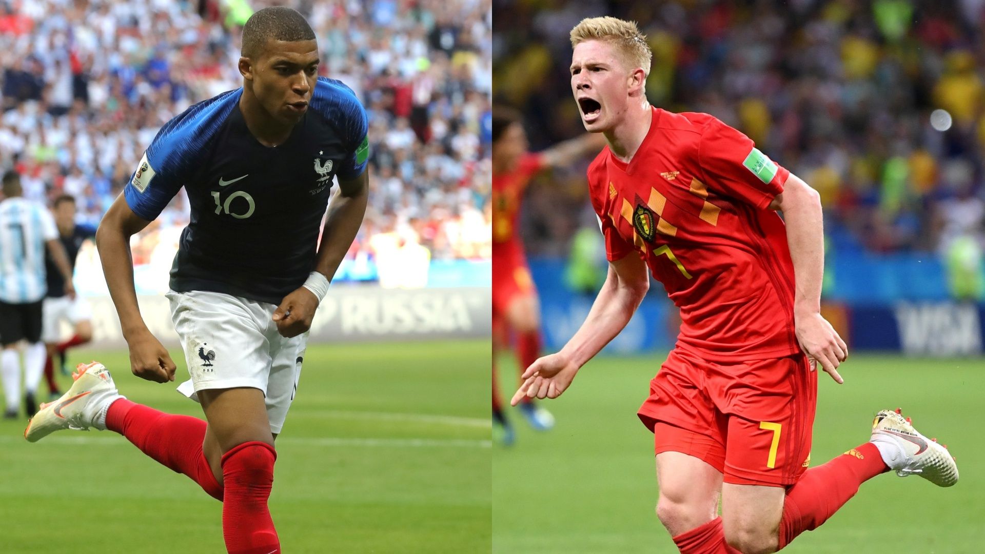 Kylian Mbappe France Kevin De Bruyne Belgium