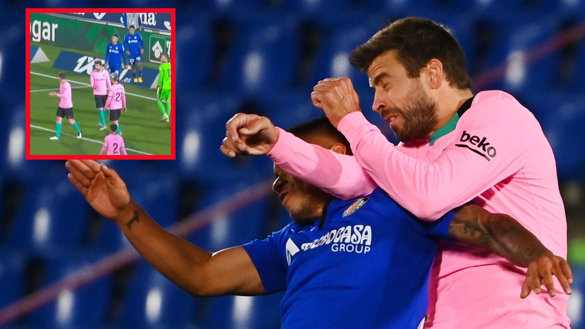 Piqué en el Getafe vs. Barcelona