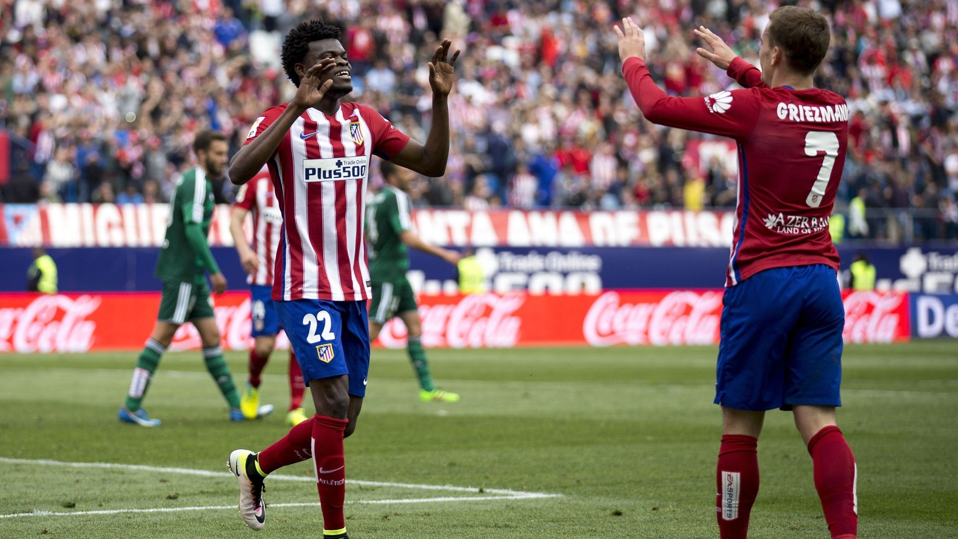 Thomas Partey & Antonie Griezmann of Atletico Madrid